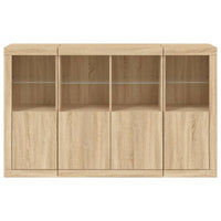 Thumbnail for Sideboards mit LED-Leuchten 3 Stk. Sonoma-Eiche Holzwerkstoff