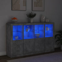 Thumbnail for Sideboards mit LED-Leuchten 3 Stk. Betongrau Holzwerkstoff