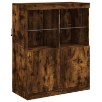 Thumbnail for Sideboards mit LED-Leuchten 3 Stk. Räuchereiche Holzwerkstoff
