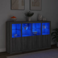 Thumbnail for Sideboards mit LED-Leuchten 3 Stk. Grau Sonoma Holzwerkstoff