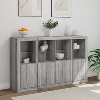 Thumbnail for Sideboards mit LED-Leuchten 3 Stk. Grau Sonoma Holzwerkstoff