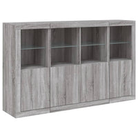 Thumbnail for Sideboards mit LED-Leuchten 3 Stk. Grau Sonoma Holzwerkstoff