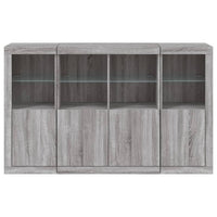 Thumbnail for Sideboards mit LED-Leuchten 3 Stk. Grau Sonoma Holzwerkstoff