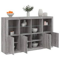 Thumbnail for Sideboards mit LED-Leuchten 3 Stk. Grau Sonoma Holzwerkstoff