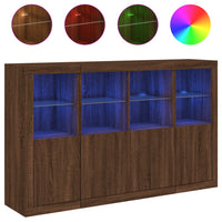 Thumbnail for Sideboards mit LED-Leuchten 3 Stk. Braun Eichen-Optik