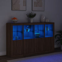 Thumbnail for Sideboards mit LED-Leuchten 3 Stk. Braun Eichen-Optik