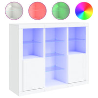 Thumbnail for Sideboards mit LED-Leuchten 3 Stk. Weiß Holzwerkstoff