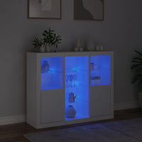 Thumbnail for Sideboards mit LED-Leuchten 3 Stk. Weiß Holzwerkstoff