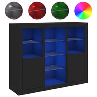 Thumbnail for Sideboards mit LED-Leuchten 3 Stk. Schwarz Holzwerkstoff