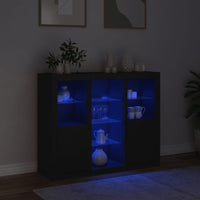 Thumbnail for Sideboards mit LED-Leuchten 3 Stk. Schwarz Holzwerkstoff