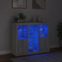 Thumbnail for Sideboards mit LED-Leuchten 3 Stk. Grau Sonoma Holzwerkstoff