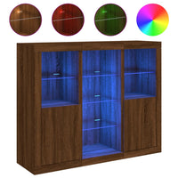 Thumbnail for Sideboards mit LED-Leuchten 3 Stk. Braun Eichen-Optik