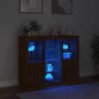 Thumbnail for Sideboards mit LED-Leuchten 3 Stk. Braun Eichen-Optik