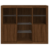 Thumbnail for Sideboards mit LED-Leuchten 3 Stk. Braun Eichen-Optik
