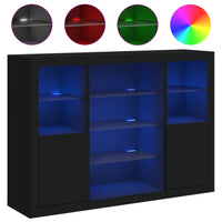 Thumbnail for Sideboards mit LED-Leuchten 3 Stk. Schwarz Holzwerkstoff