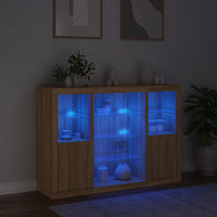 Thumbnail for Sideboards mit LED-Leuchten 3 Stk. Sonoma-Eiche Holzwerkstoff
