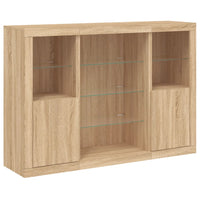 Thumbnail for Sideboards mit LED-Leuchten 3 Stk. Sonoma-Eiche Holzwerkstoff