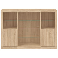 Thumbnail for Sideboards mit LED-Leuchten 3 Stk. Sonoma-Eiche Holzwerkstoff