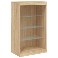 Thumbnail for Sideboards mit LED-Leuchten 3 Stk. Sonoma-Eiche Holzwerkstoff