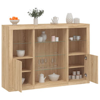 Thumbnail for Sideboards mit LED-Leuchten 3 Stk. Sonoma-Eiche Holzwerkstoff
