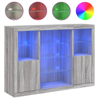 Thumbnail for Sideboards mit LED-Leuchten 3 Stk. Grau Sonoma Holzwerkstoff