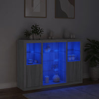 Thumbnail for Sideboards mit LED-Leuchten 3 Stk. Grau Sonoma Holzwerkstoff
