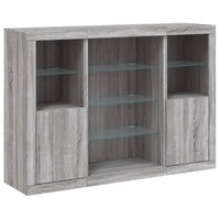 Thumbnail for Sideboards mit LED-Leuchten 3 Stk. Grau Sonoma Holzwerkstoff