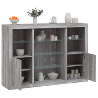 Thumbnail for Sideboards mit LED-Leuchten 3 Stk. Grau Sonoma Holzwerkstoff