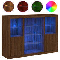 Thumbnail for Sideboards mit LED-Leuchten 3 Stk. Braun Eichen-Optik