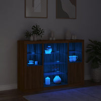 Thumbnail for Sideboards mit LED-Leuchten 3 Stk. Braun Eichen-Optik