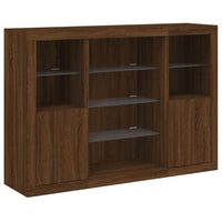 Thumbnail for Sideboards mit LED-Leuchten 3 Stk. Braun Eichen-Optik