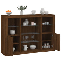 Thumbnail for Sideboards mit LED-Leuchten 3 Stk. Braun Eichen-Optik
