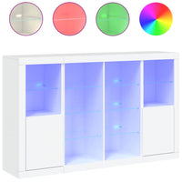 Thumbnail for Sideboards mit LED-Leuchten 3 Stk. Weiß Holzwerkstoff