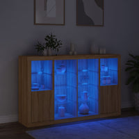 Thumbnail for Sideboards mit LED-Leuchten 3 Stk. Sonoma-Eiche Holzwerkstoff