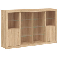 Thumbnail for Sideboards mit LED-Leuchten 3 Stk. Sonoma-Eiche Holzwerkstoff