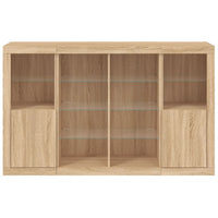 Thumbnail for Sideboards mit LED-Leuchten 3 Stk. Sonoma-Eiche Holzwerkstoff