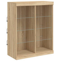Thumbnail for Sideboards mit LED-Leuchten 3 Stk. Sonoma-Eiche Holzwerkstoff