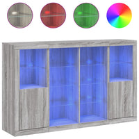 Thumbnail for Sideboards mit LED-Leuchten 3 Stk. Grau Sonoma Holzwerkstoff