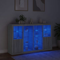 Thumbnail for Sideboards mit LED-Leuchten 3 Stk. Grau Sonoma Holzwerkstoff