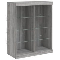 Thumbnail for Sideboards mit LED-Leuchten 3 Stk. Grau Sonoma Holzwerkstoff