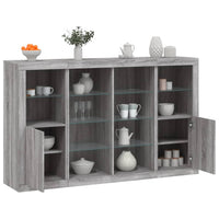 Thumbnail for Sideboards mit LED-Leuchten 3 Stk. Grau Sonoma Holzwerkstoff