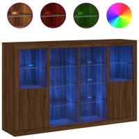 Thumbnail for Sideboards mit LED-Leuchten 3 Stk. Braun Eichen-Optik
