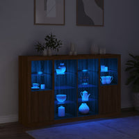 Thumbnail for Sideboards mit LED-Leuchten 3 Stk. Braun Eichen-Optik