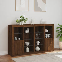 Thumbnail for Sideboards mit LED-Leuchten 3 Stk. Braun Eichen-Optik