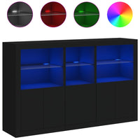 Thumbnail for Sideboard mit LED-Leuchten Schwarz 162x37x100 cm