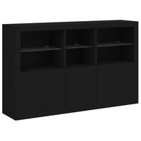 Thumbnail for Sideboard mit LED-Leuchten Schwarz 162x37x100 cm