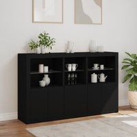 Thumbnail for Sideboard mit LED-Leuchten Schwarz 162x37x100 cm