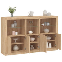 Thumbnail for Sideboard mit LED-Leuchten Sonoma-Eiche 162x37x100 cm