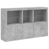 Thumbnail for Sideboard mit LED-Leuchten Betongrau 162x37x100 cm