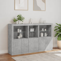 Thumbnail for Sideboard mit LED-Leuchten Betongrau 162x37x100 cm